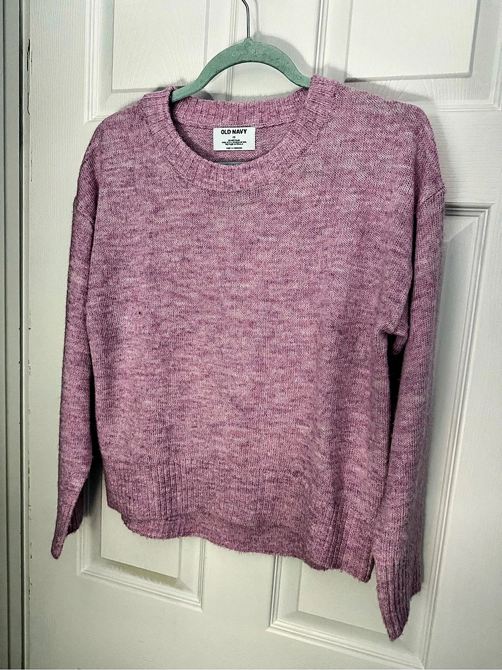 Old Navy Crew-Neck Pink Variegated Sweater, Size M
